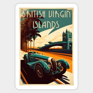 British Virgin Islands Supercar Vintage Travel Art Poster Sticker